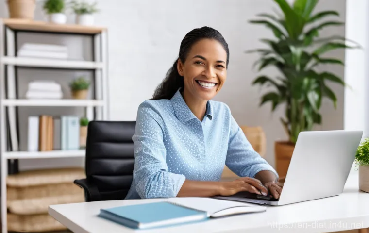 다이어트 지도사로 일하기 좋은 회사 추천 - **Prompt: Digital Health Coaching Session**
    A bright, modern home office setting. A professional...